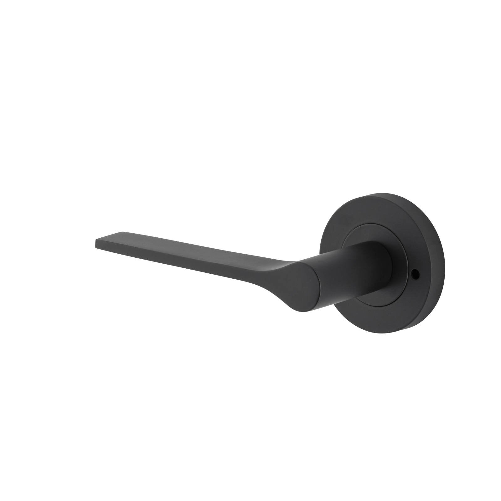 Como Lever Round Rose Privacy Kit (Inbuilt Privacy) Matt Black