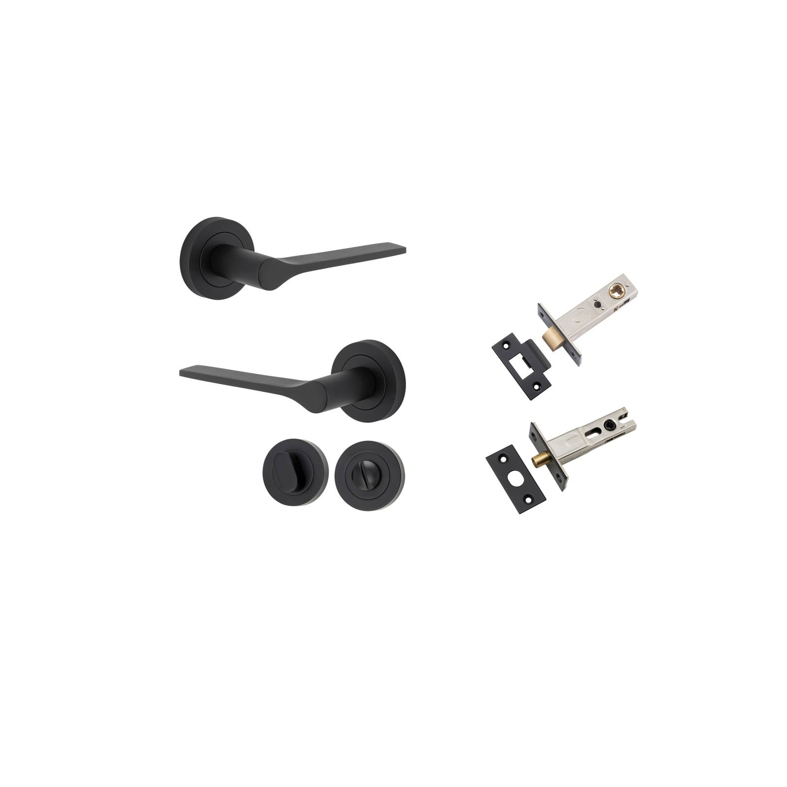 Como Lever Round Rose Privacy Kit Matt Black