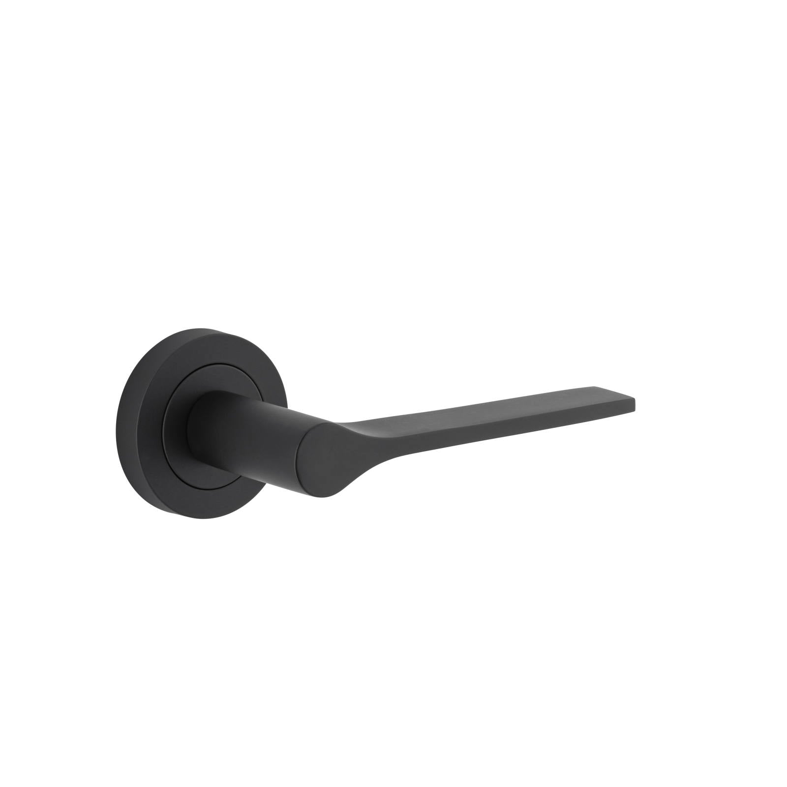 Como Lever Matt Black Round Rose