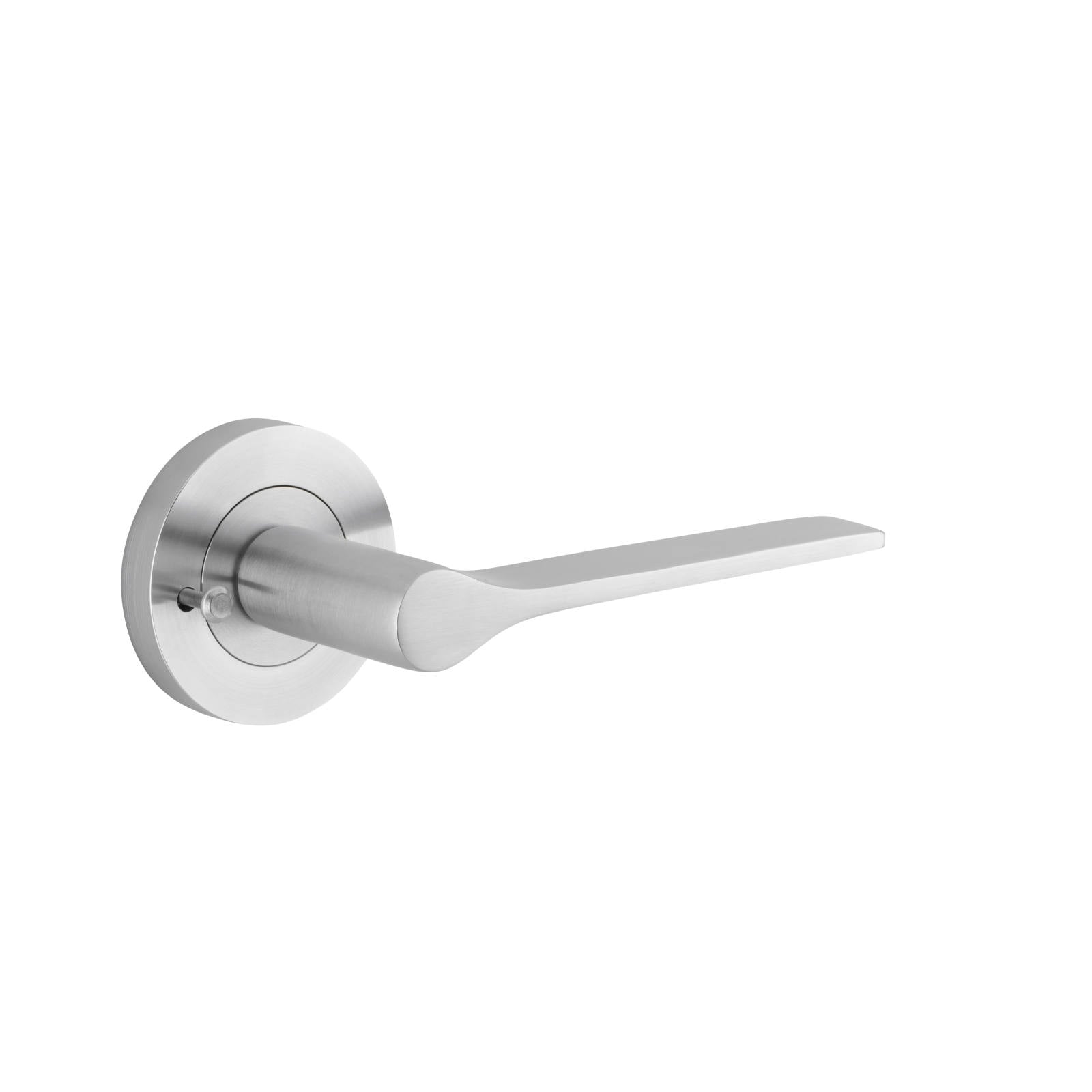 Como Lever Round Rose Privacy Kit (Inbuilt Privacy) Brushed Chrome