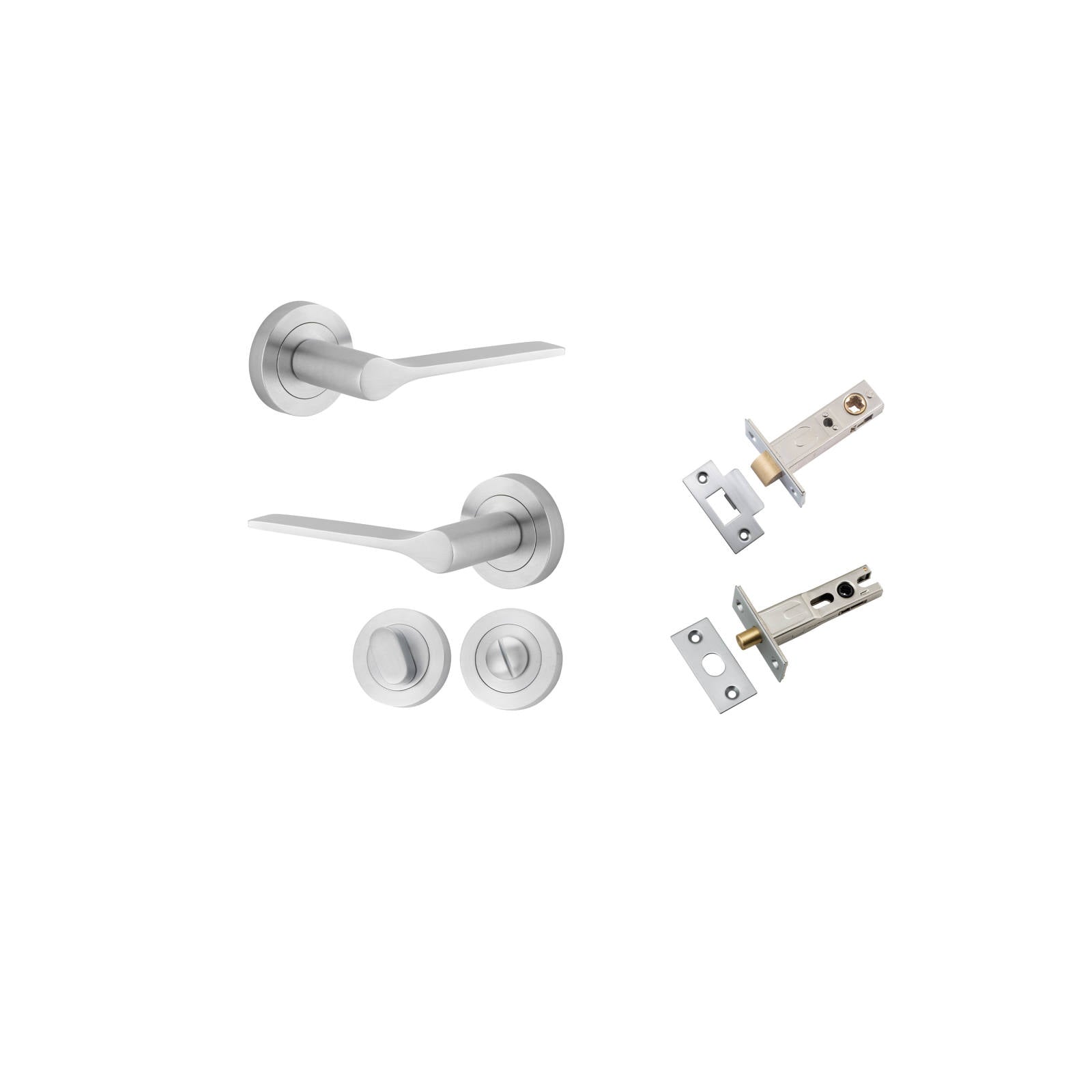 Como Lever Round Rose Privacy Kit Brushed Chrome