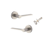Como Lever Round Rose Passage Kit Satin Nickel
