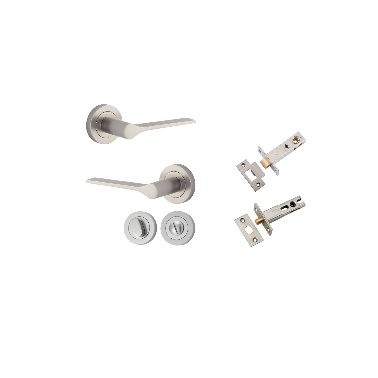 Como Lever Round Rose Privacy Kit Satin Nickel