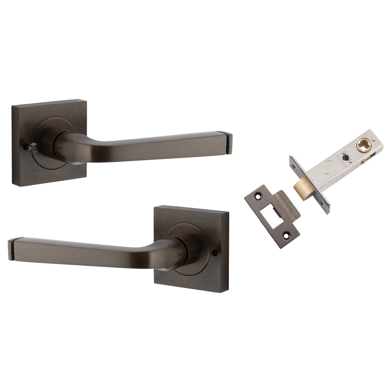 Annecy Lever Square Rose (Inbuilt Privacy) Signature Brass