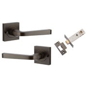 Annecy Lever Square Rose (Inbuilt Privacy) Signature Brass