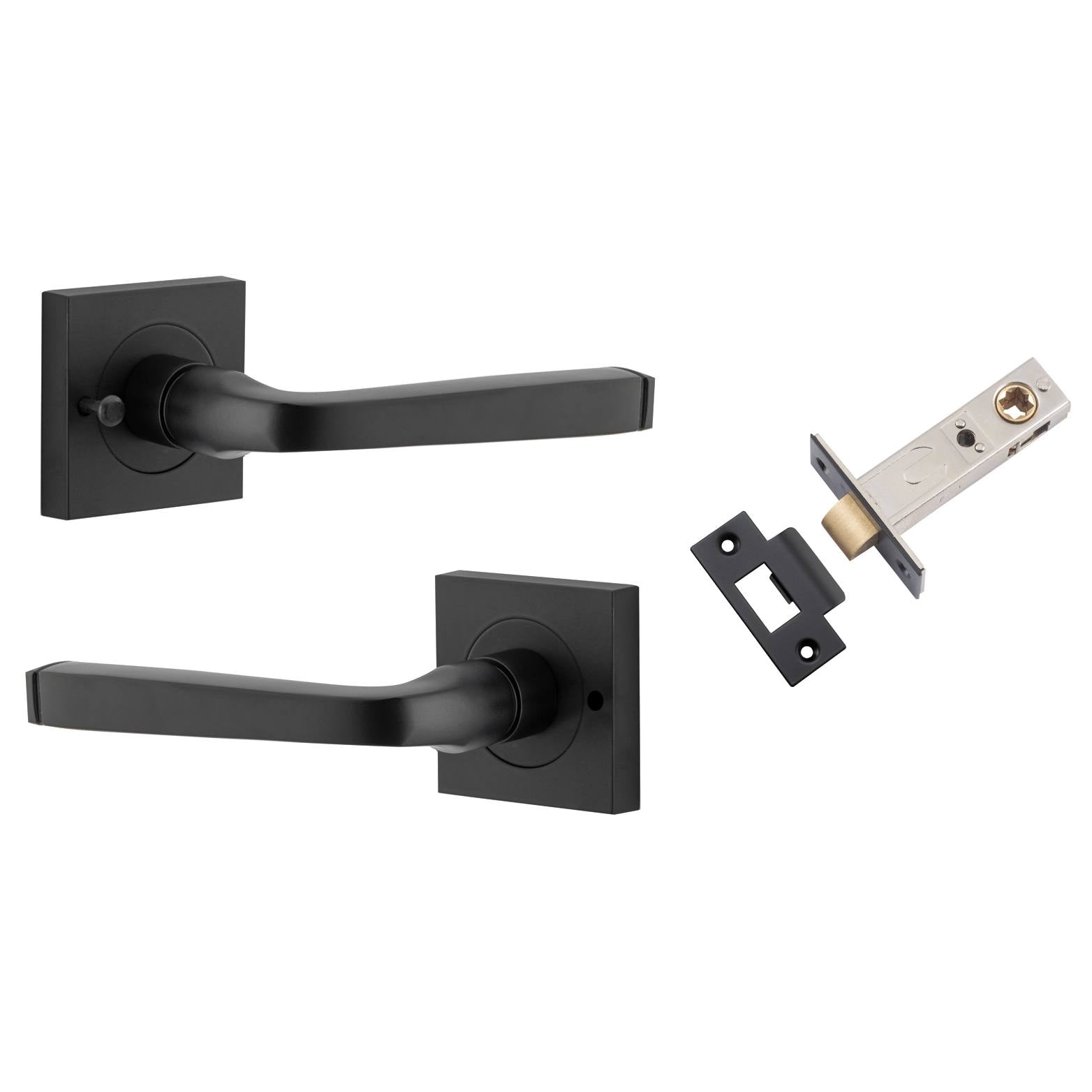 Annecy Lever Square Rose (Inbuilt Privacy) Matt Black