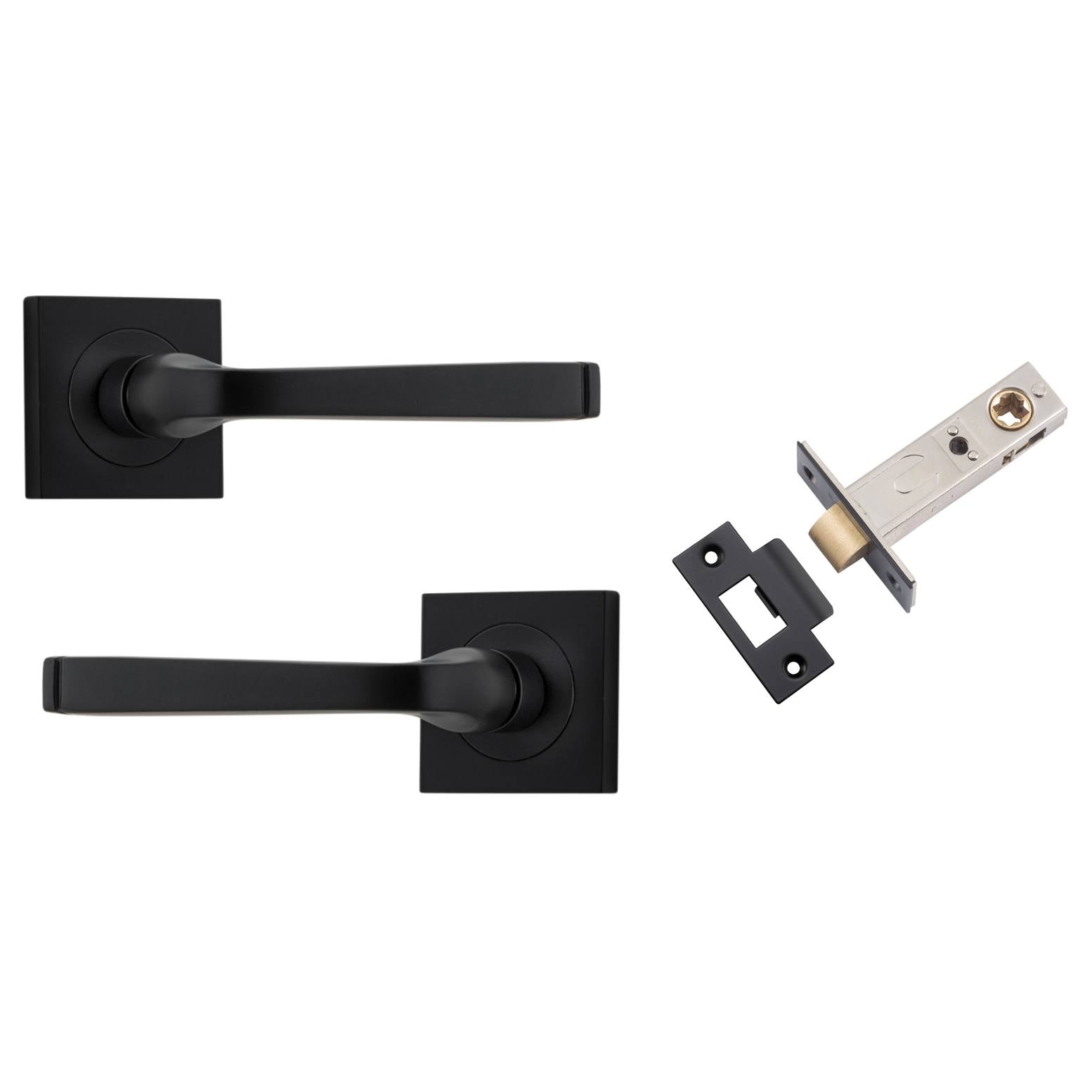 Annecy Lever Square Rose Passage Kit Matt Black