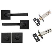 Annecy Lever Square Rose Privacy Kit w Separate Privacy Turn Matt Black