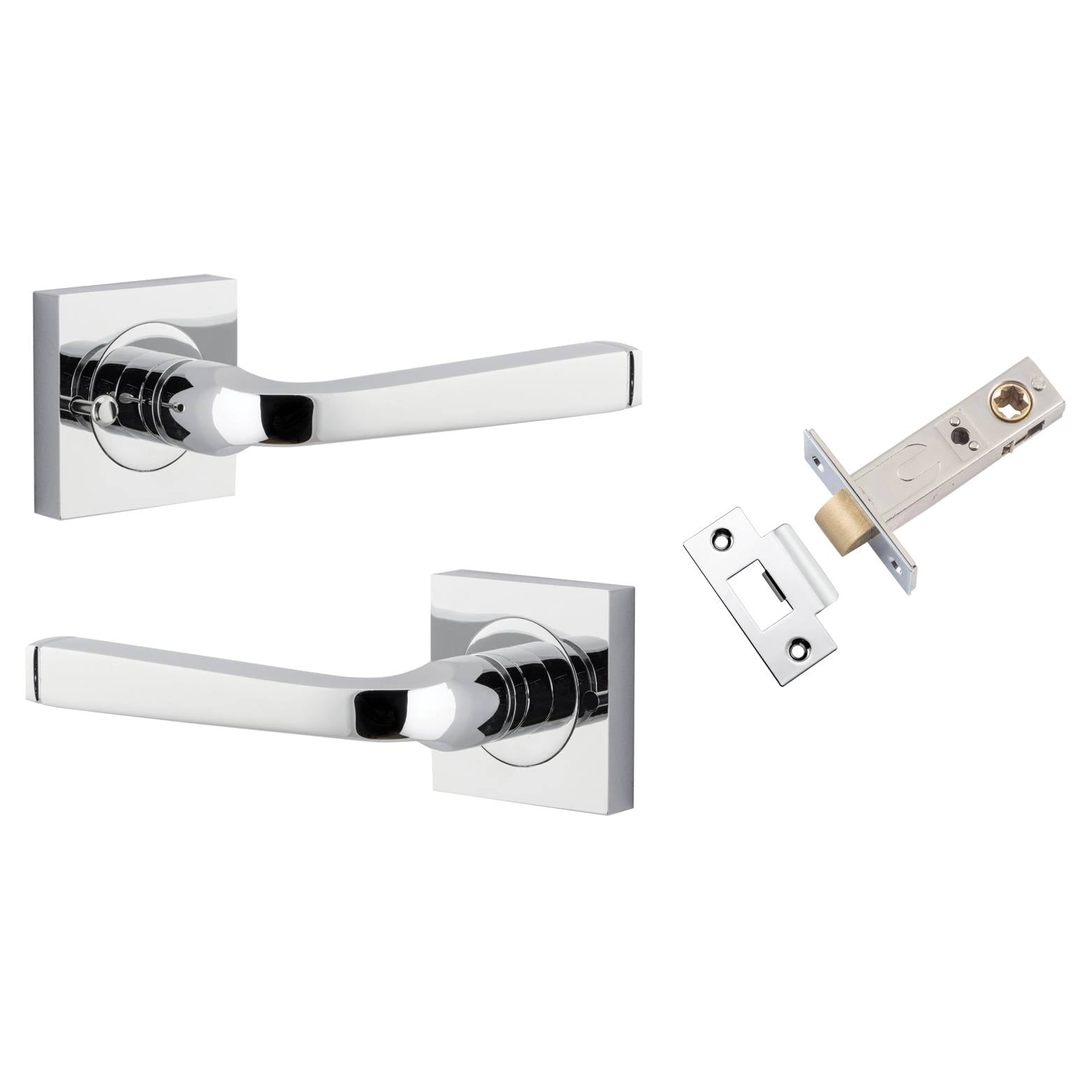 Annecy Lever Square Rose (Inbuilt Privacy) Polished Chrome
