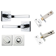 Annecy Lever Square Rose Privacy Kit w Separate Privacy Turn Polished Chrome