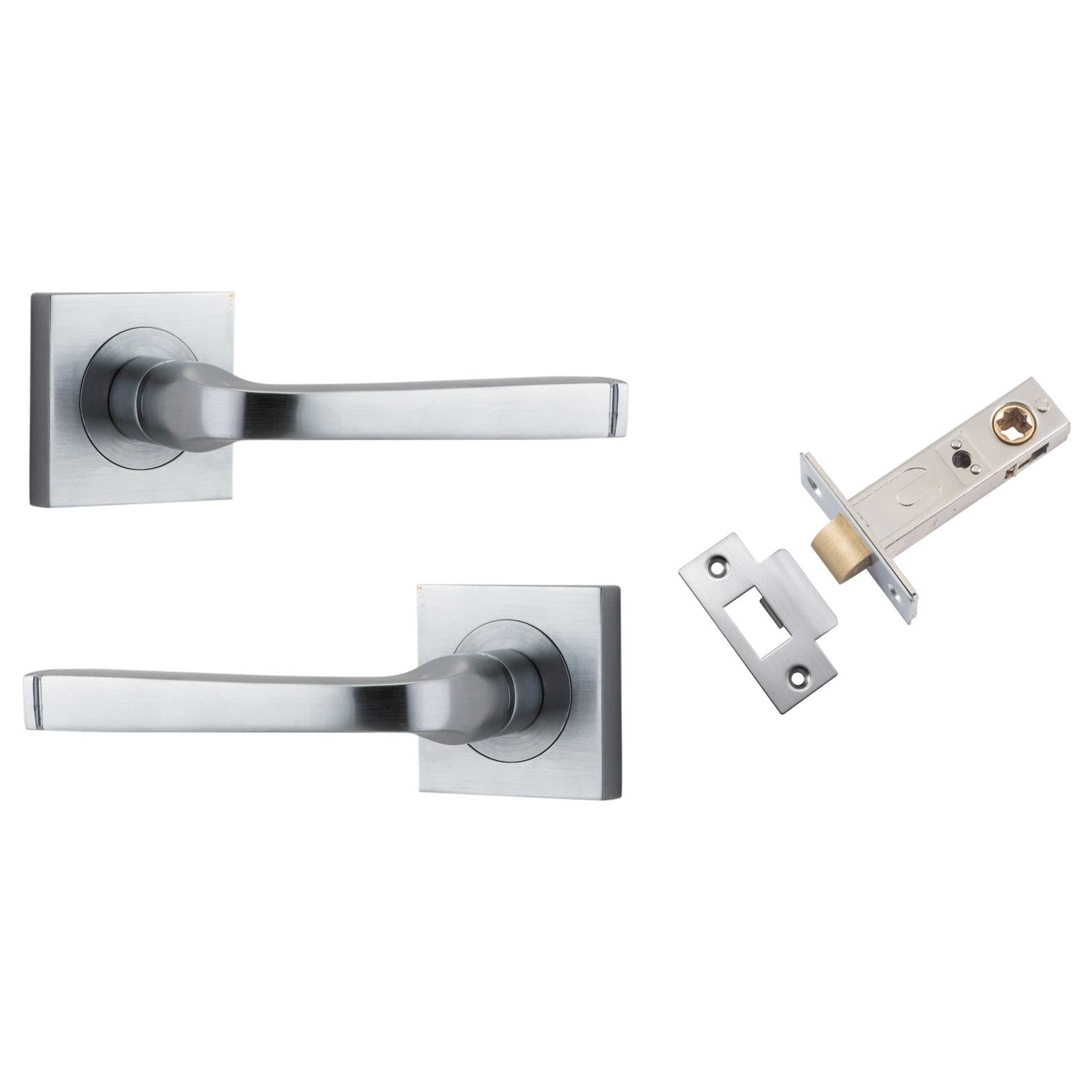 Annecy Lever Square Rose Passage Kit Brushed Chrome