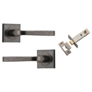 Annecy Lever Square Rose Passage Kit Distressed Nickel