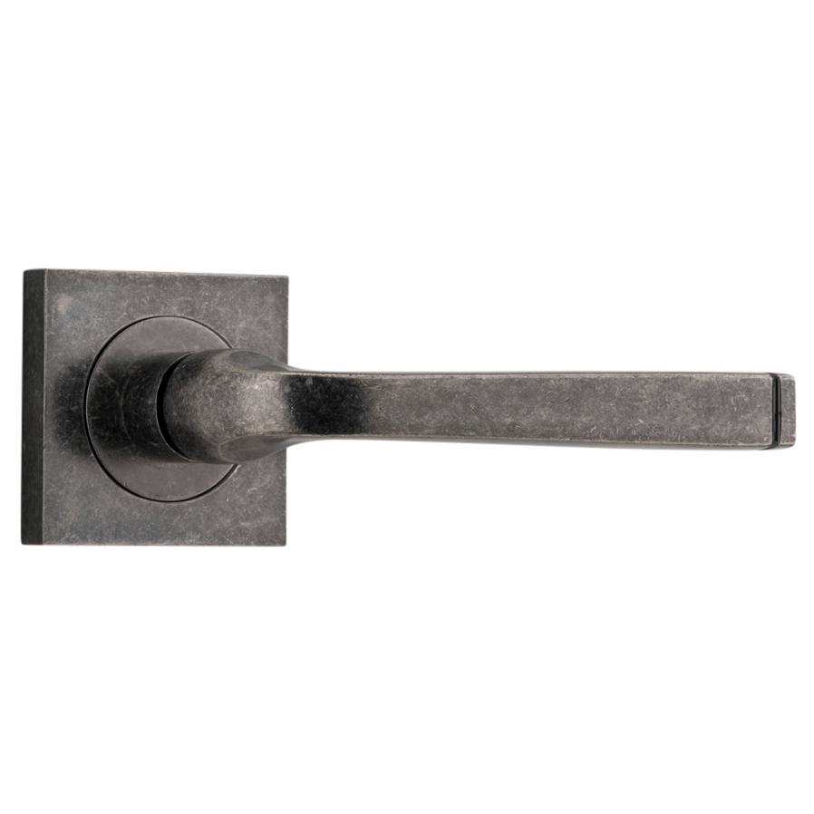 Annecy Lever Square Rose Distressed Nickel