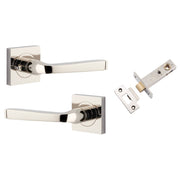 Annecy Lever Square Rose (Inbuilt Privacy) Polished Nickel