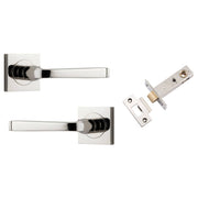 Annecy Lever Square Rose Passage Kit Polished Nickel
