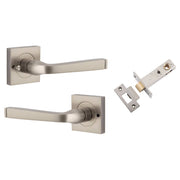 Annecy Lever Square Rose (Inbuilt Privacy) Satin Nickel