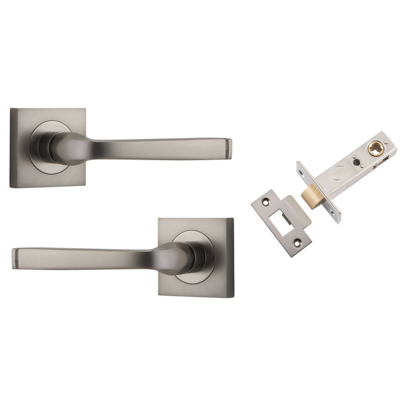 Annecy Lever Square Rose Passage Kit Satin Nickel