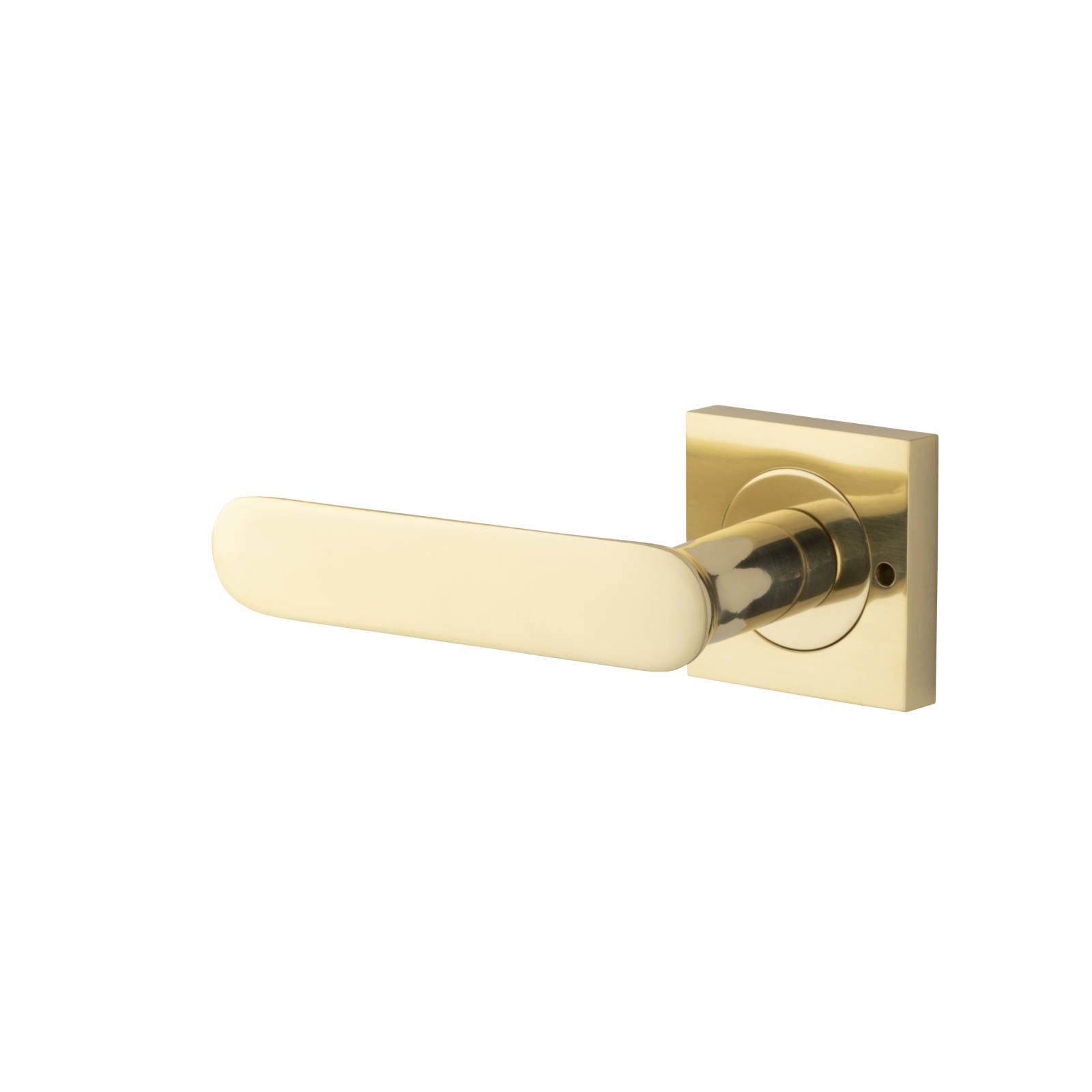 Bronte Lever Square Rose Privacy Kit (Inbuilt Privacy) Polished Brass