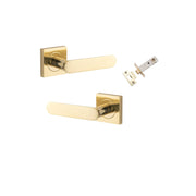 Bronte Lever Square Rose Passage Kit Polished Brass
