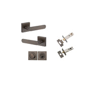 Bronte Lever Square Rose Privacy Kit w Privacy Turn w Separate Privacy Turn Signature Brass