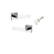 Bronte Lever Square Rose Passage Kit Polished Chrome