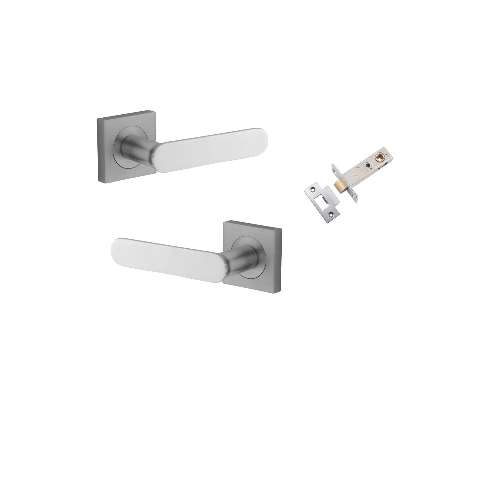 Bronte Lever Square Rose Passage Kit Brushed Chrome