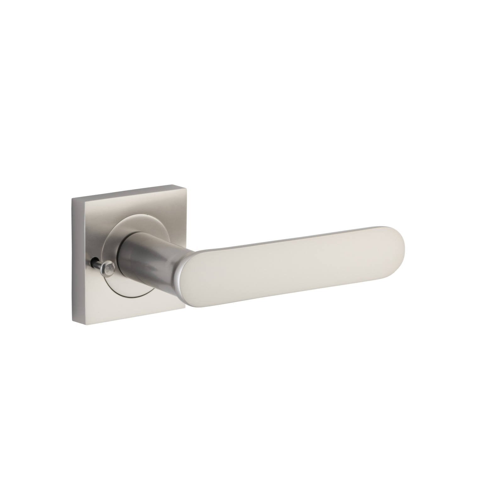 Bronte Lever Square Rose Privacy Kit (Inbuilt Privacy) Satin Nickel