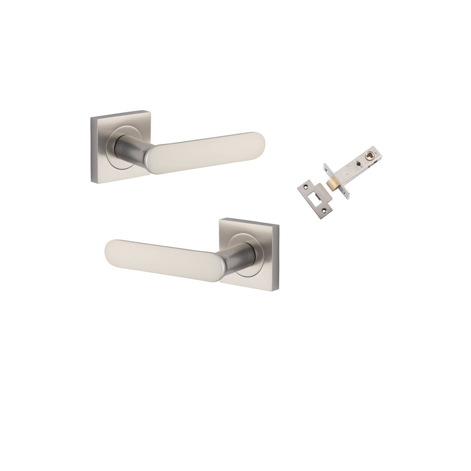 Bronte Lever Square Rose Passage Kit Satin Nickel