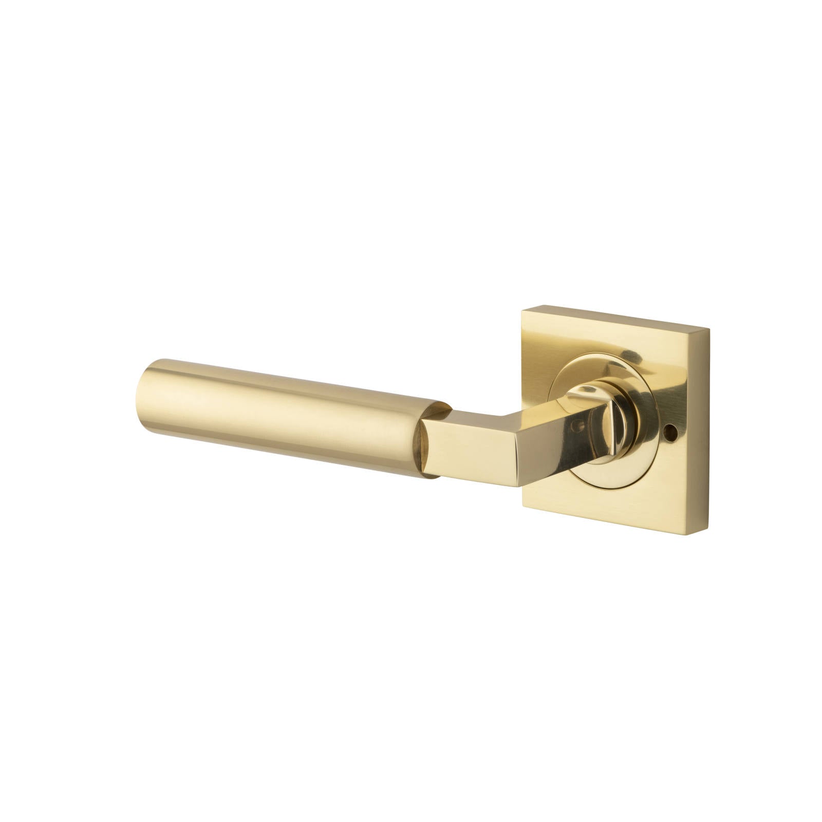 Berlin Lever Square Rose Privacy Kit (Inbuilt Privacy) Polished Brass