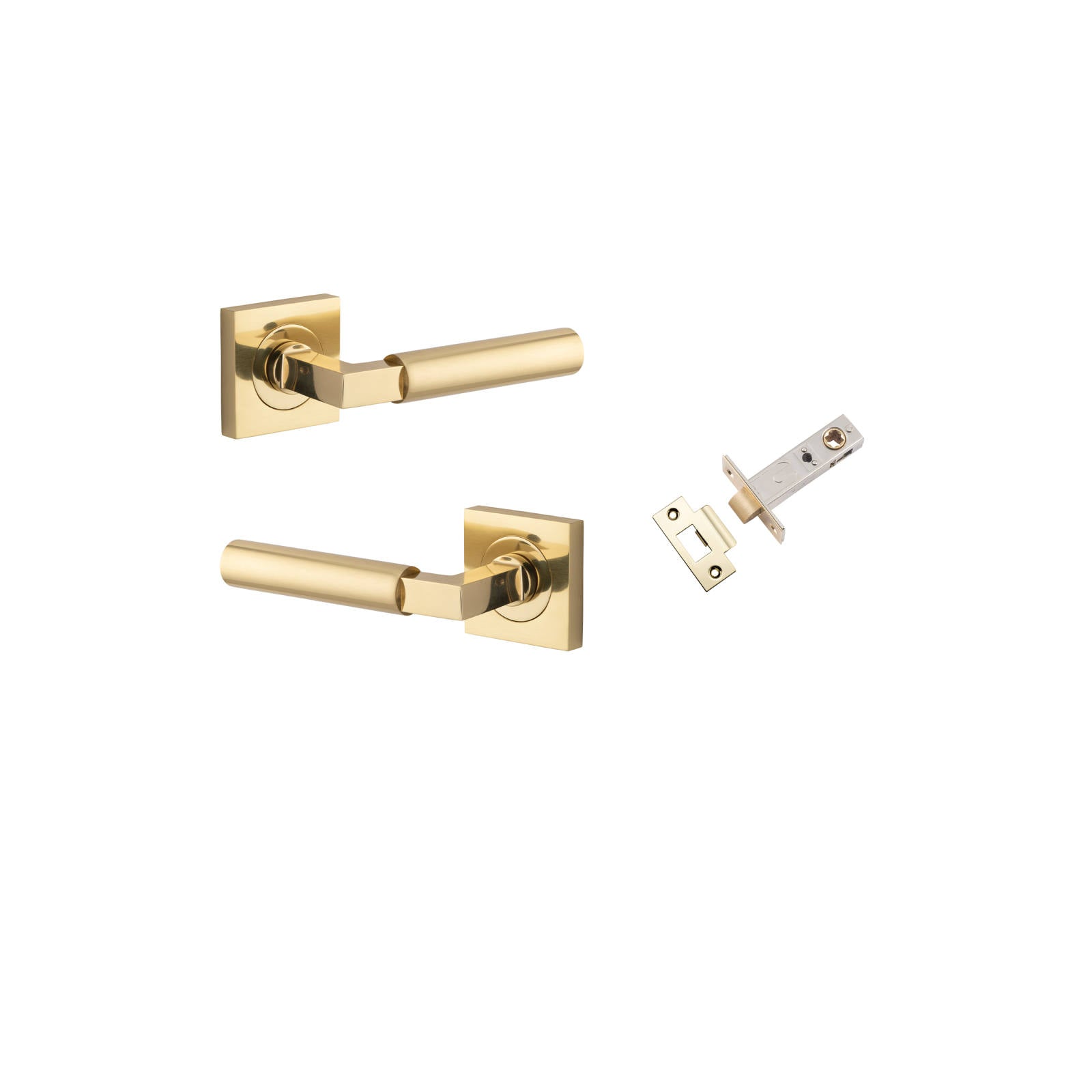 Berlin Lever Square Rose Passage Kit Polished Brass