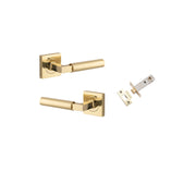 Berlin Lever Square Rose Passage Kit Polished Brass