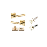 Berlin Lever Square Rose Privacy Kit Polished Brass