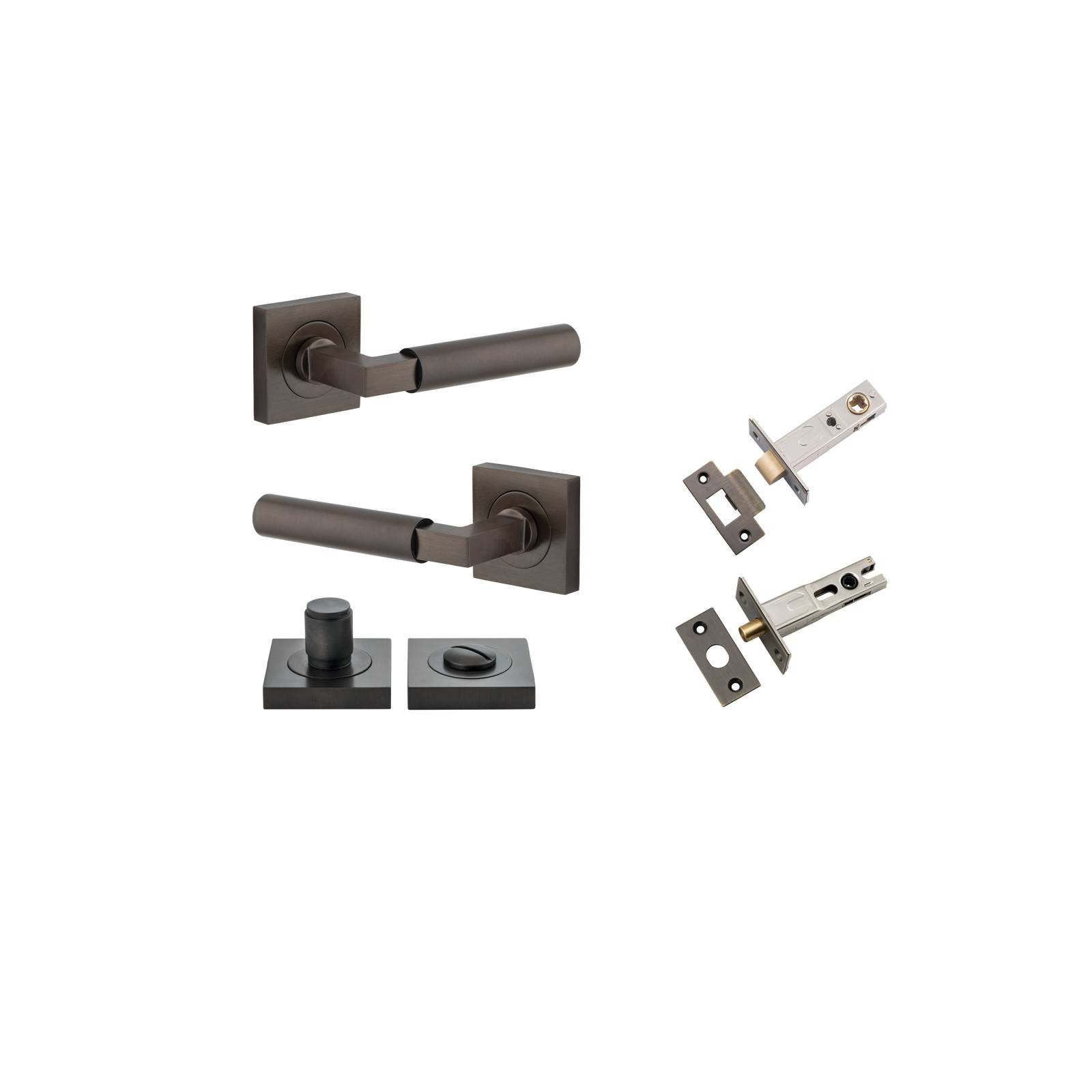 Berlin Lever Square Rose Privacy Kit Signature Brass