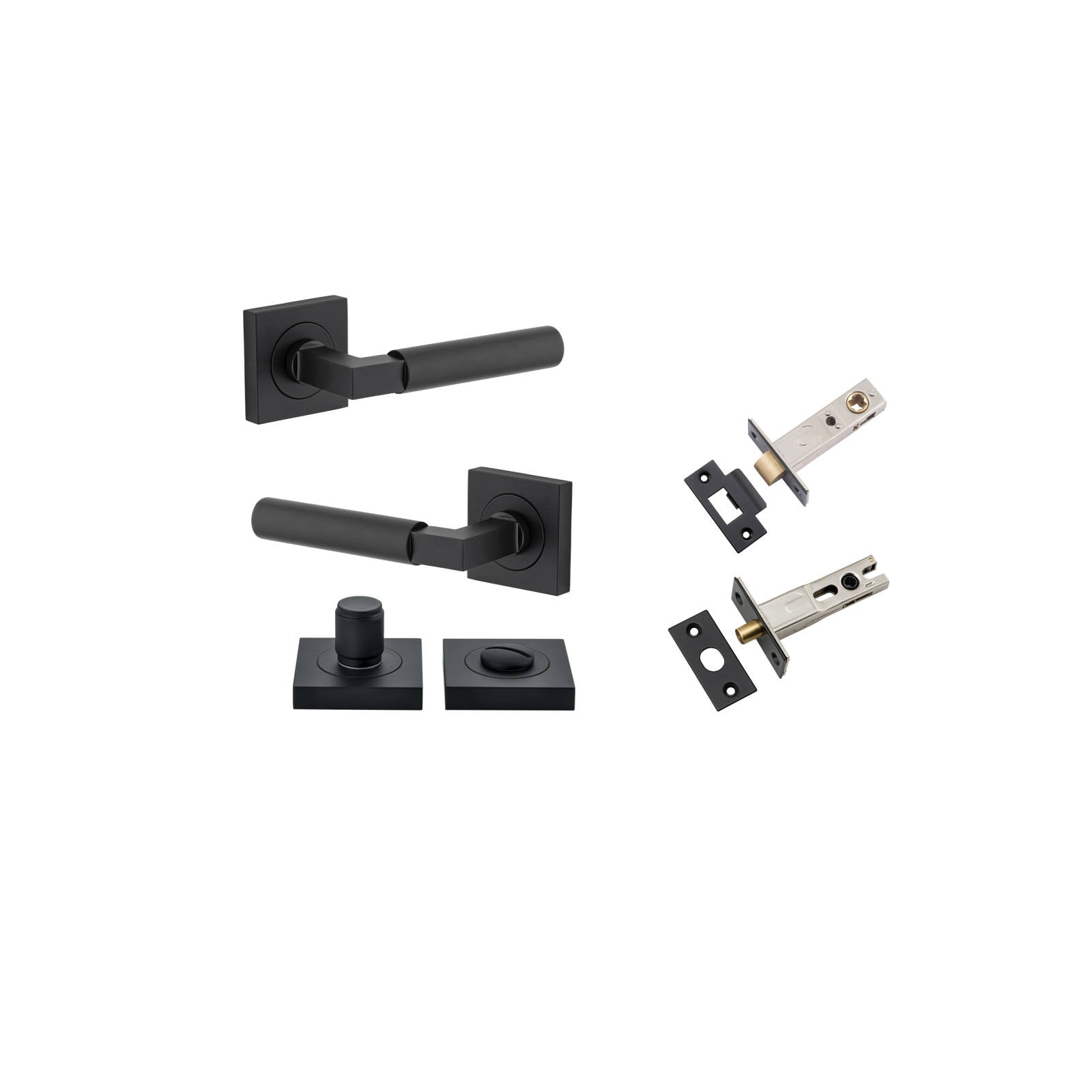 Berlin Lever Square Rose Privacy Kit Matt Black