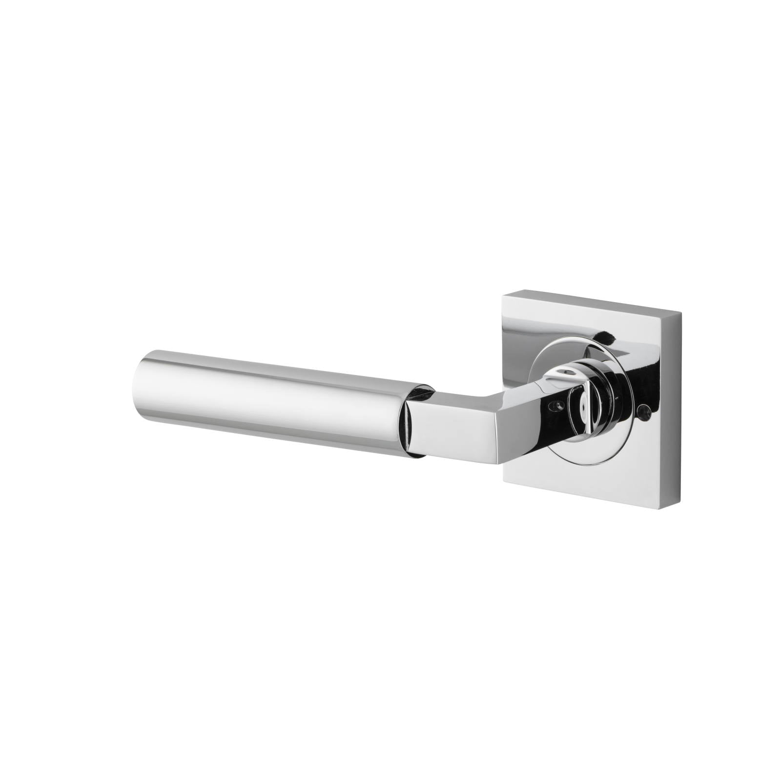 Berlin Lever Square Rose Privacy Kit (Inbuilt Privacy) Polished Chrome