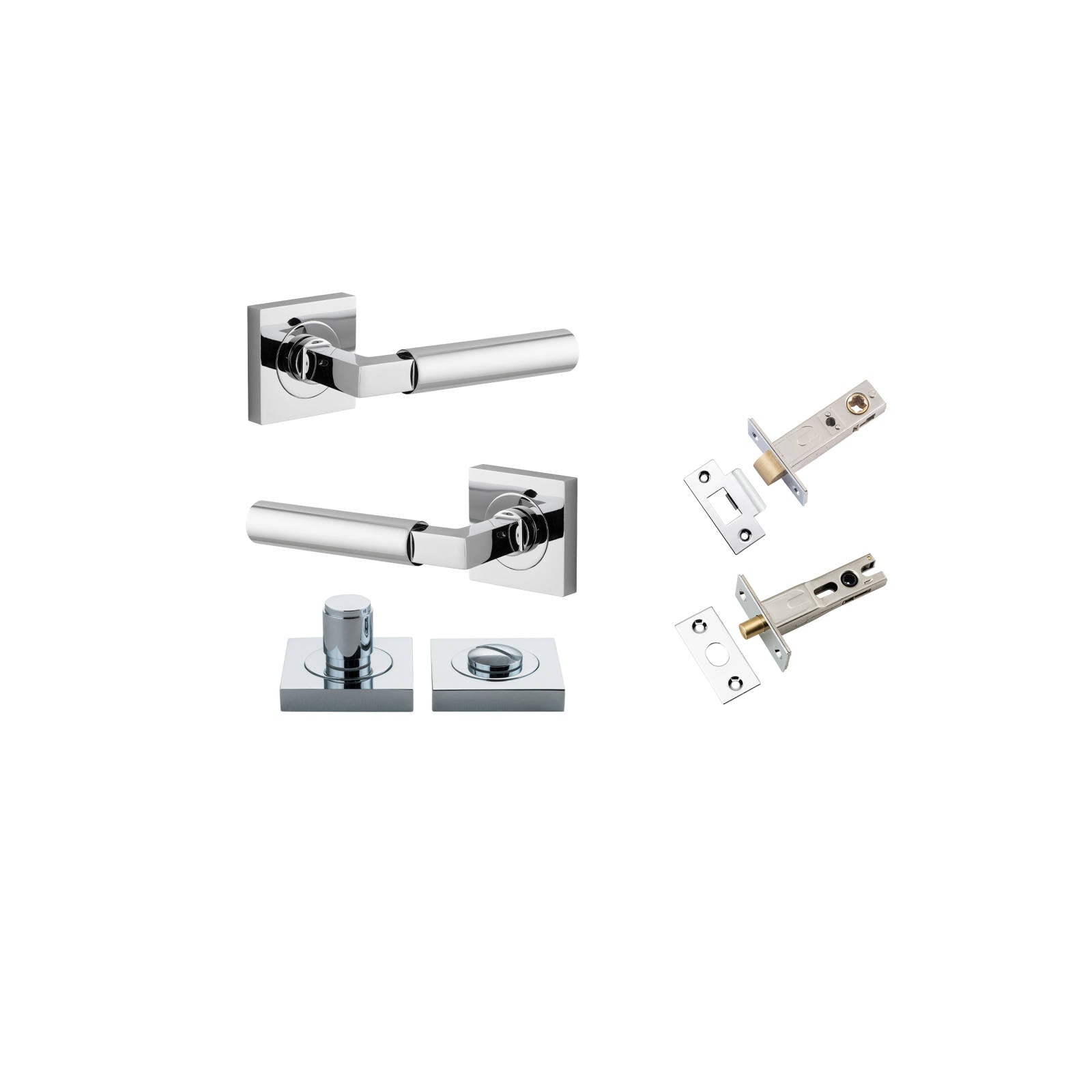 Berlin Lever Square Rose Privacy Kit Polished Chrome