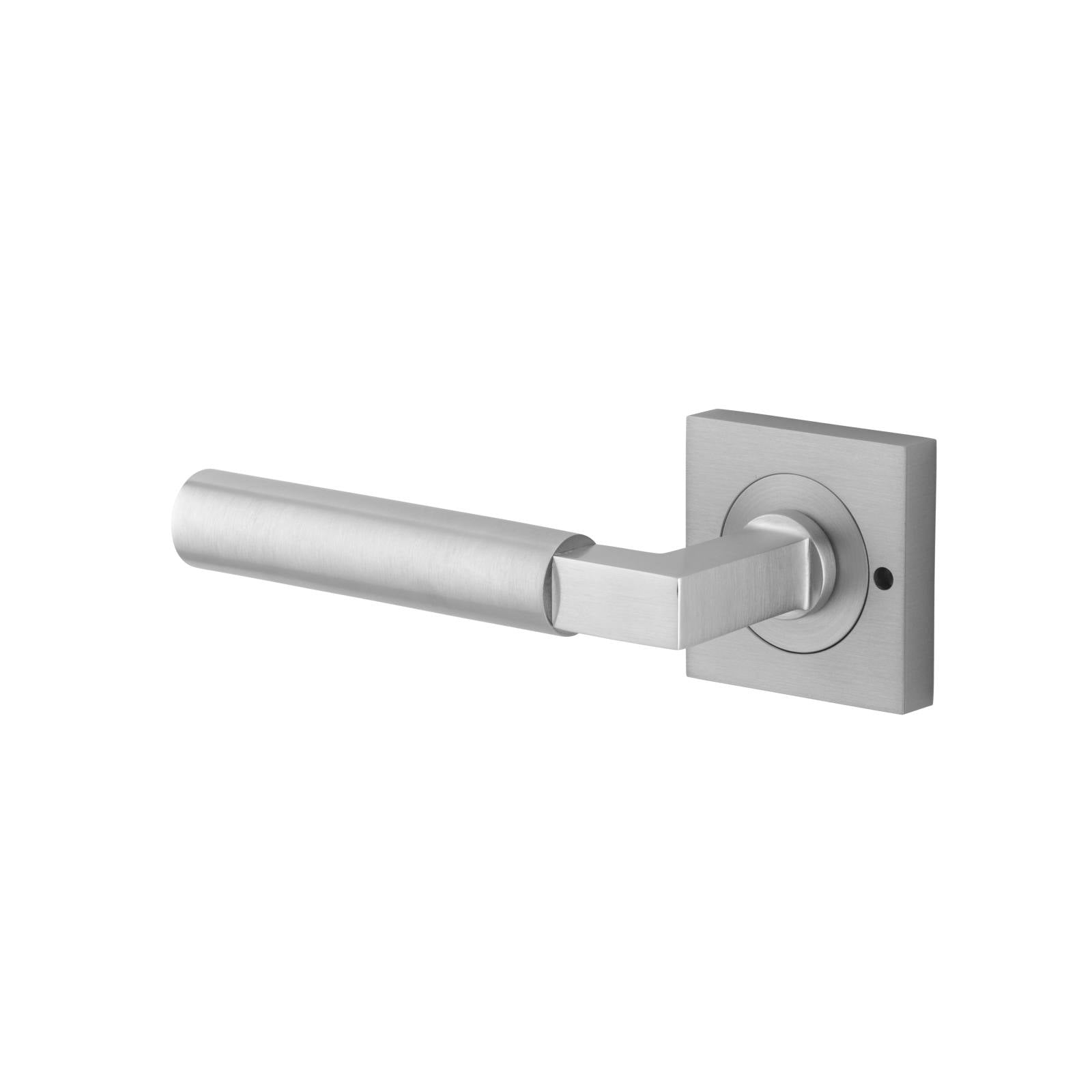 Berlin Lever Square Rose Privacy Kit (Inbuilt Privacy) Brushed Chrome