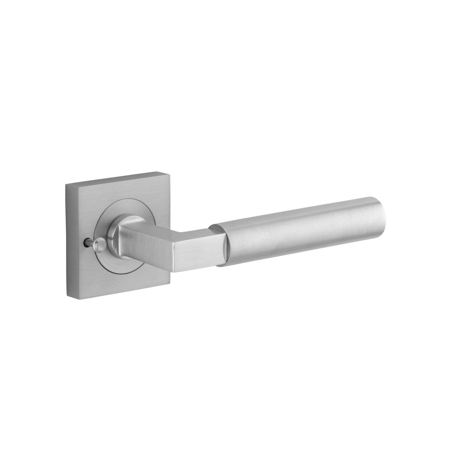 Berlin Lever Square Rose Privacy Kit (Inbuilt Privacy) Brushed Chrome