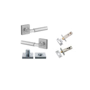 Berlin Lever Square Rose Privacy Kit Brushed Chrome