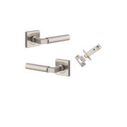 Berlin Lever Square Rose Passage Kit Satin Nickel