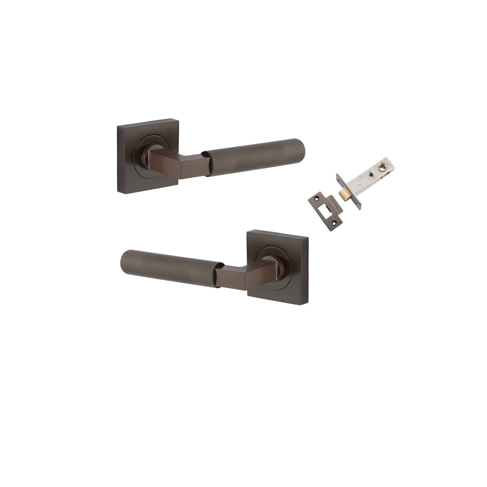 Brunswick Lever Square Rose Passage Kit Signature Brass