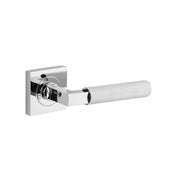 Brunswick Lever Square Rose Privacy Kit (Inbuilt Privacy) Polished Chrome