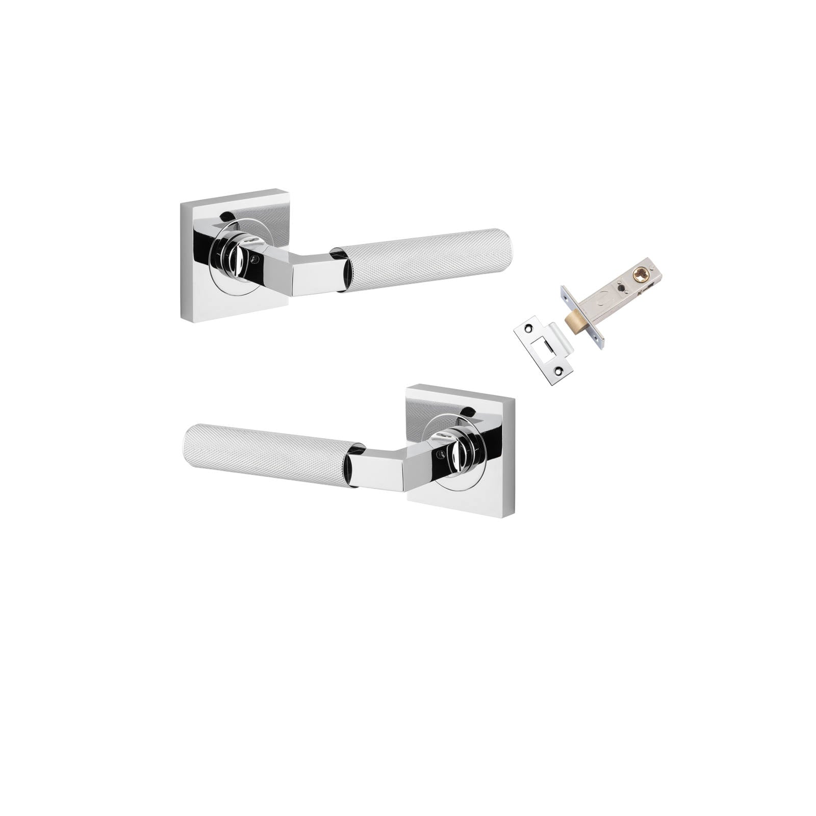 Brunswick Lever Square Rose Passage Kit Polished Chrome