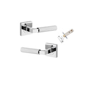 Brunswick Lever Square Rose Passage Kit Polished Chrome