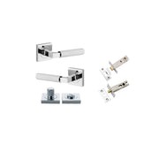 Brunswick Lever Square Rose Privacy Kit Polished Chrome