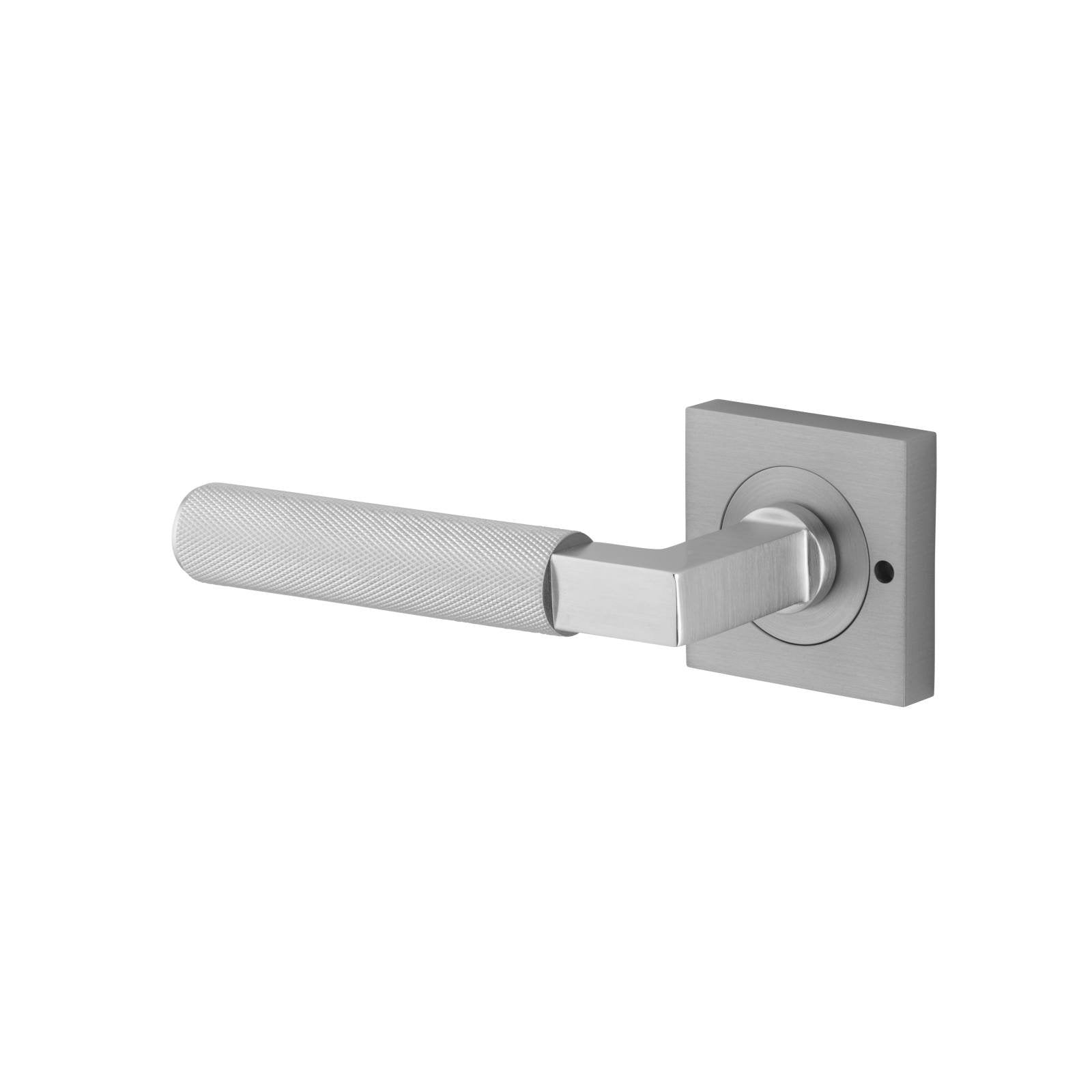 Brunswick Lever Square Rose Privacy Kit (Inbuilt Privacy) Brushed Chrome
