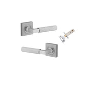 Brunswick Lever Square Rose Passage Kit Brushed Chrome