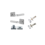 Brunswick Lever Square Rose Privacy Kit Brushed Chrome