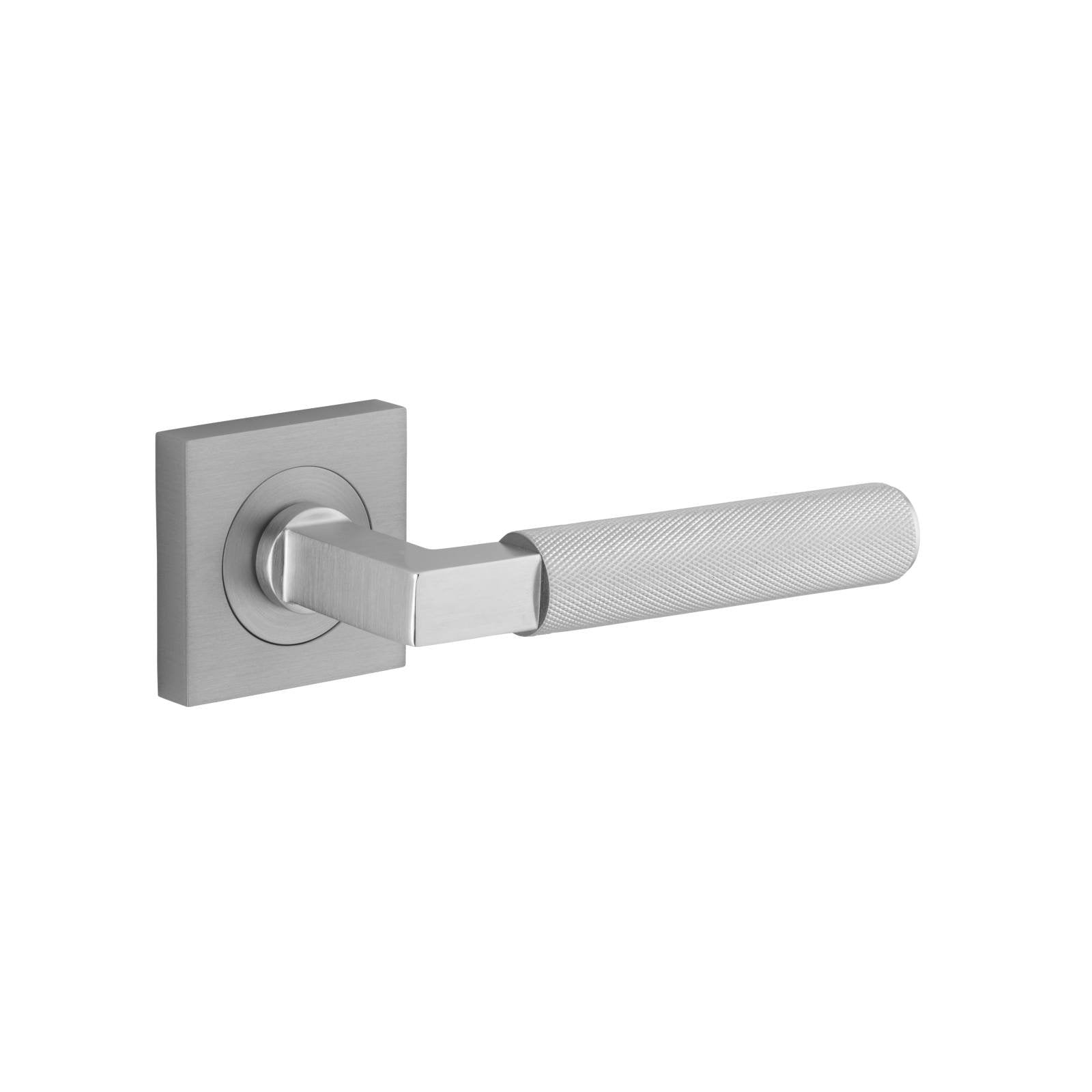 Brunswick Lever Brushed Chrome Square Rose