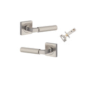 Brunswick Lever Square Rose Passage Kit Satin Nickel